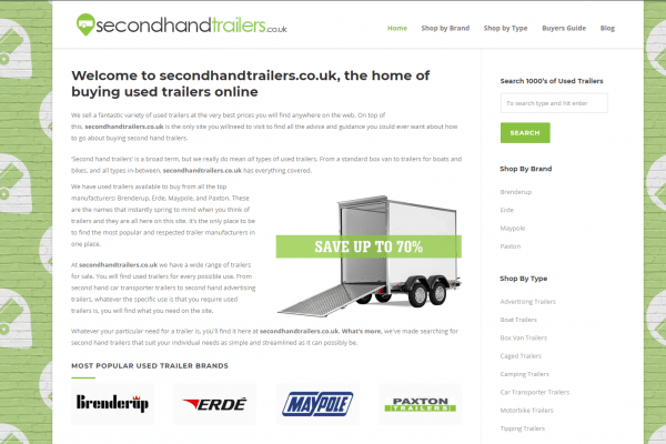 secondhandtrailers.co.uk website